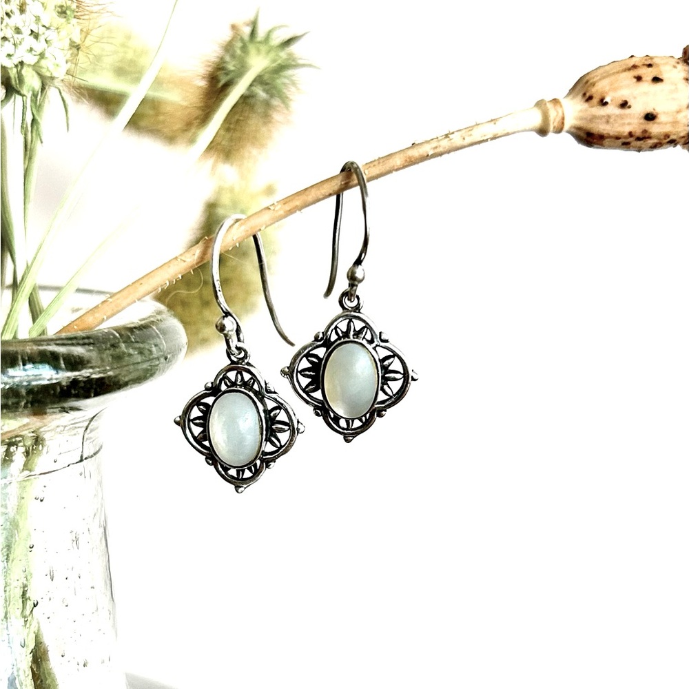 Sterling Silver Moonstone Earrings